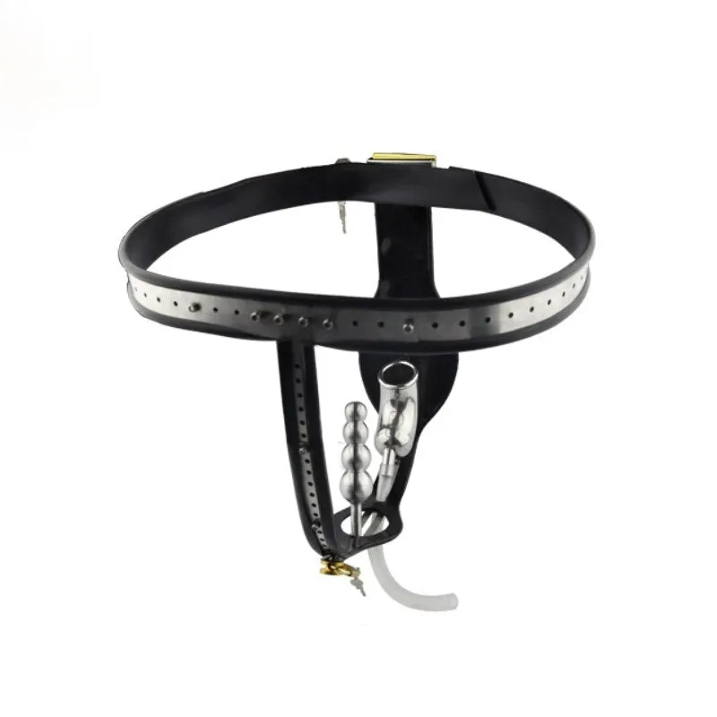 BDSM Stainless Steel Chastity Belt Anal Plug