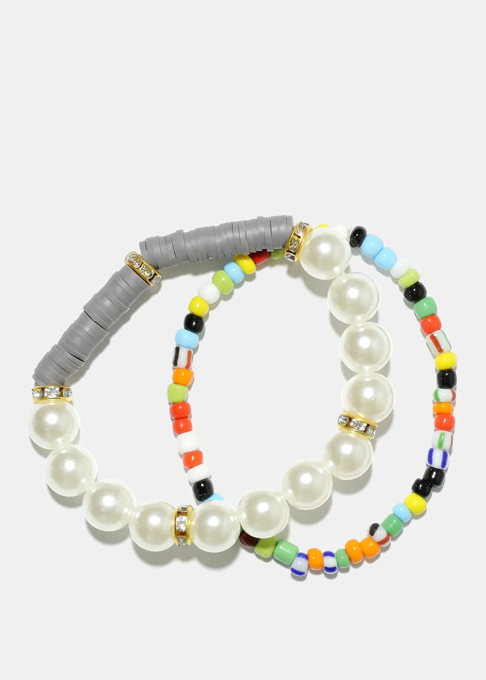 Bead & Pearl Bracelet Set