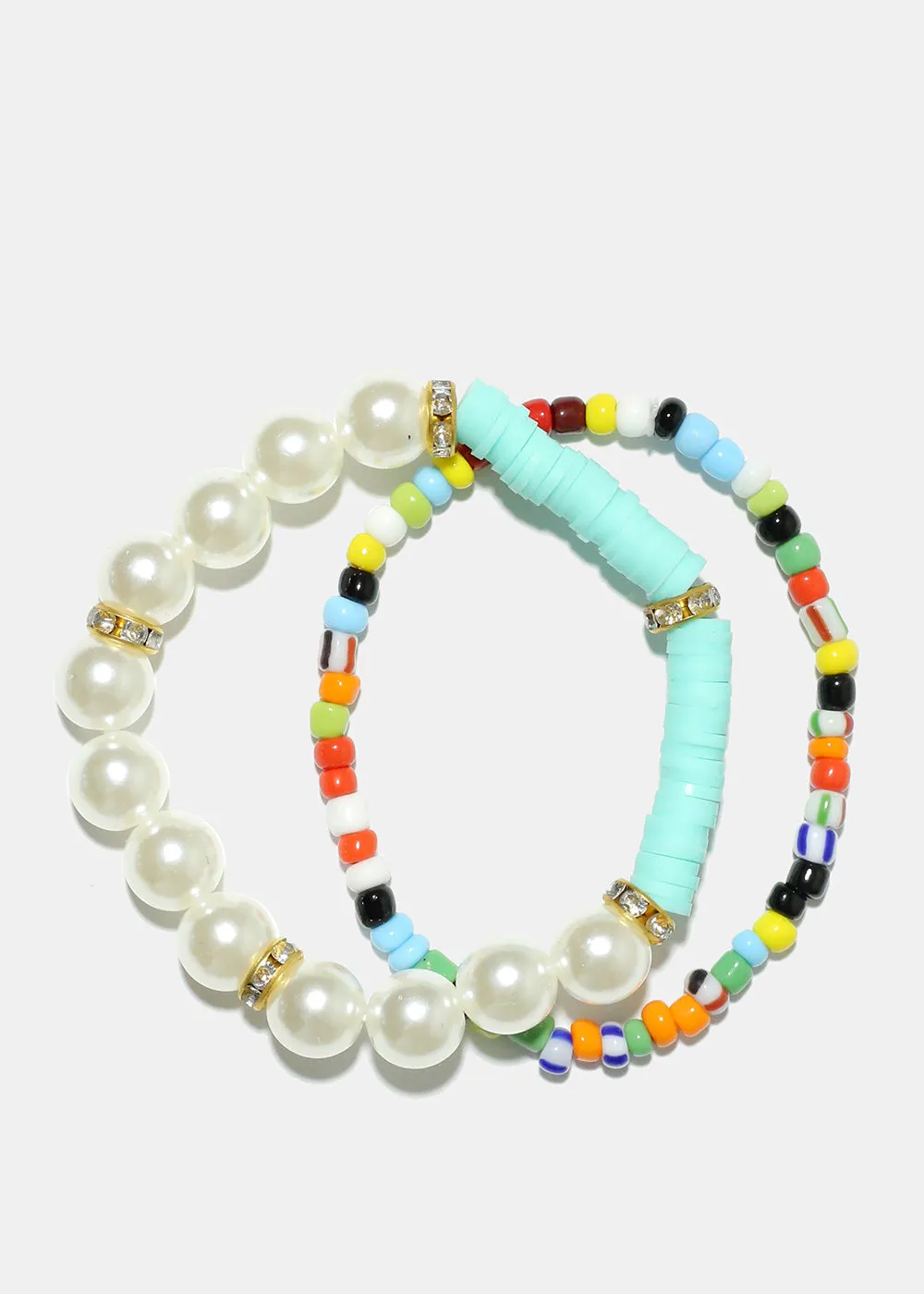 Bead & Pearl Bracelet Set