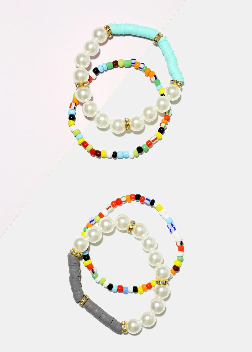 Bead & Pearl Bracelet Set