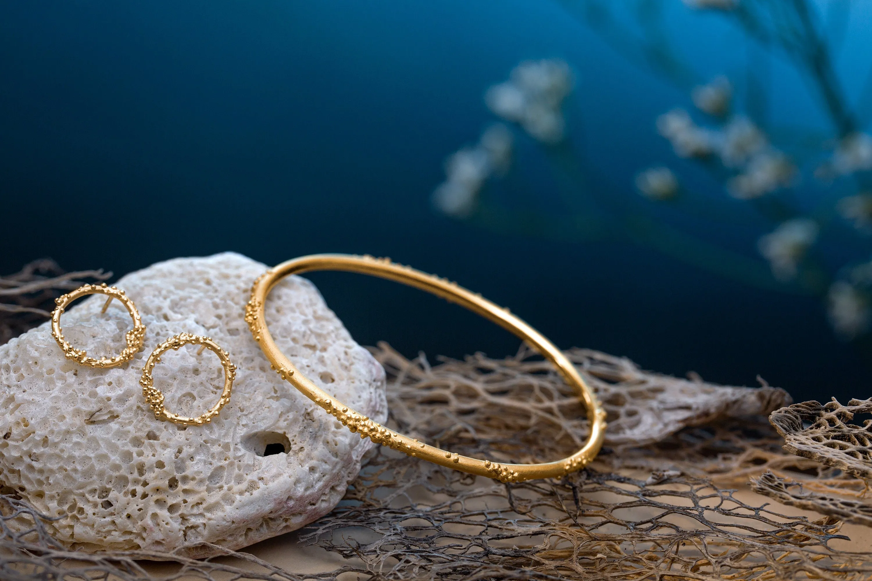 Beaded Golden Earrings