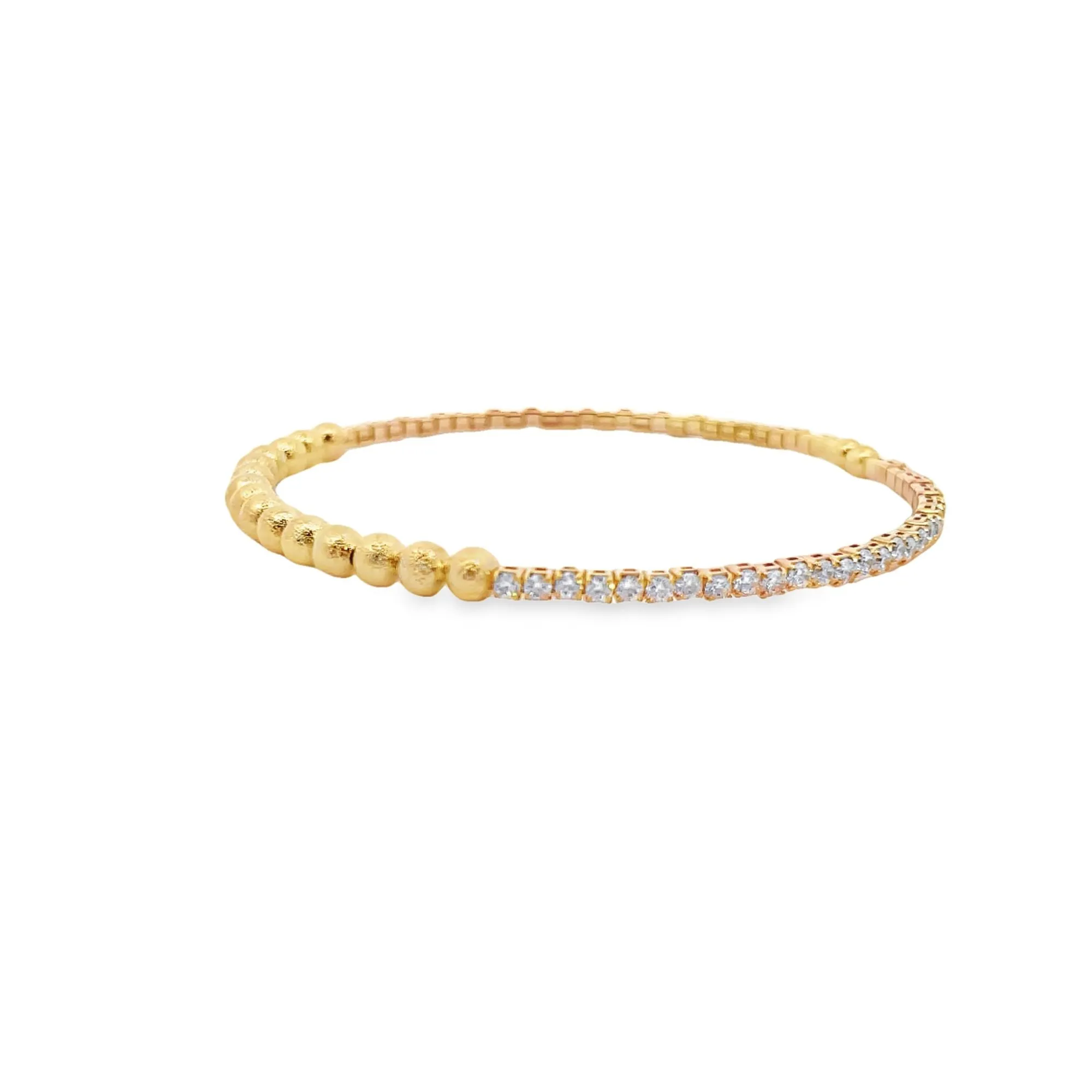 Beaded Zirconia Bracelet Cuff (B57)