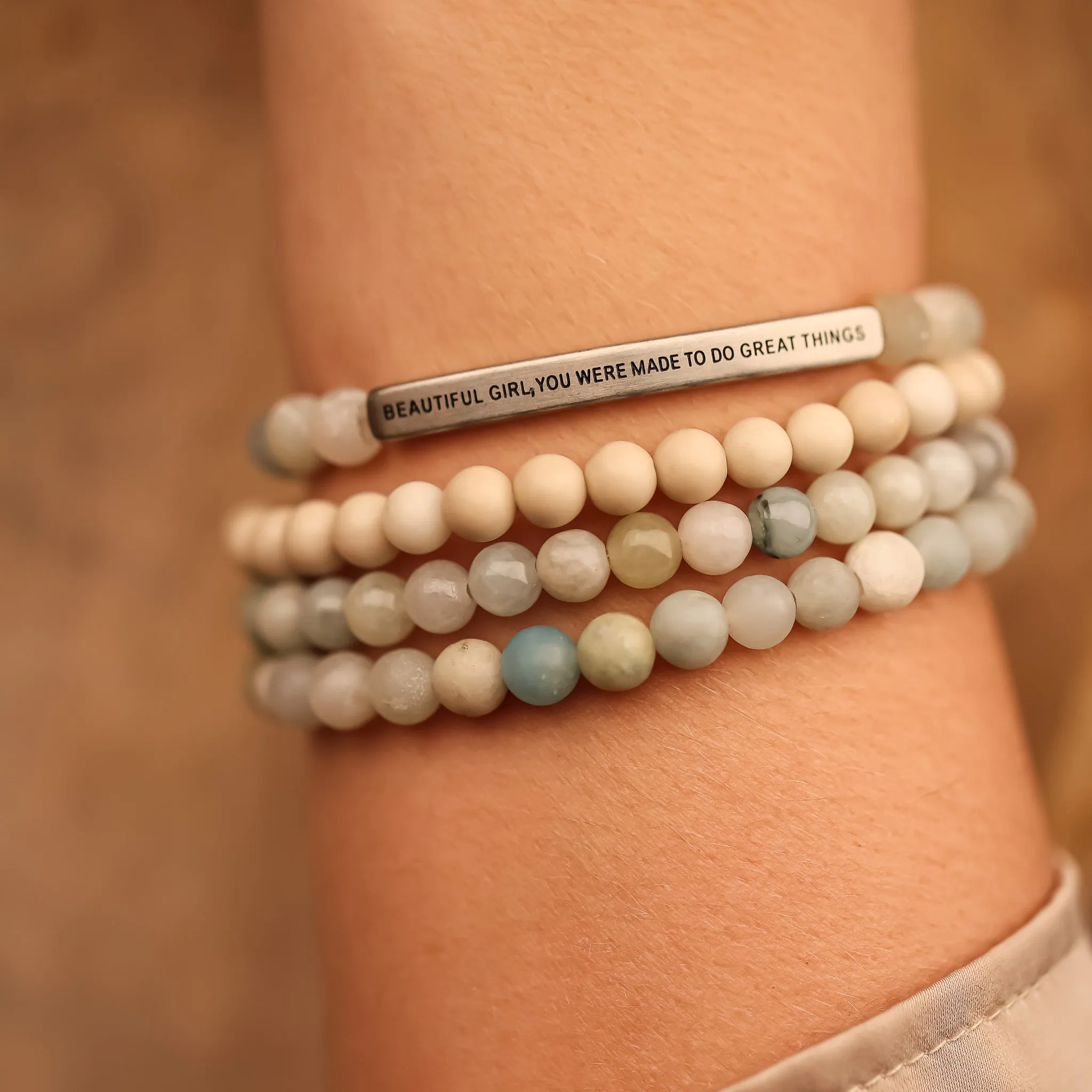 BEAUTIFUL GIRL 4 BRACELET GIFT SET -AMAZONITE