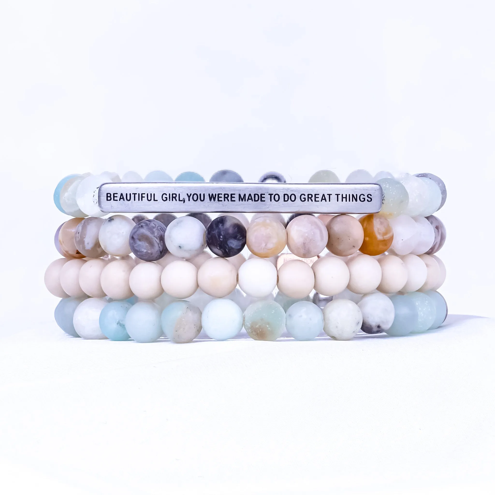 BEAUTIFUL GIRL 4 BRACELET GIFT SET -AMAZONITE