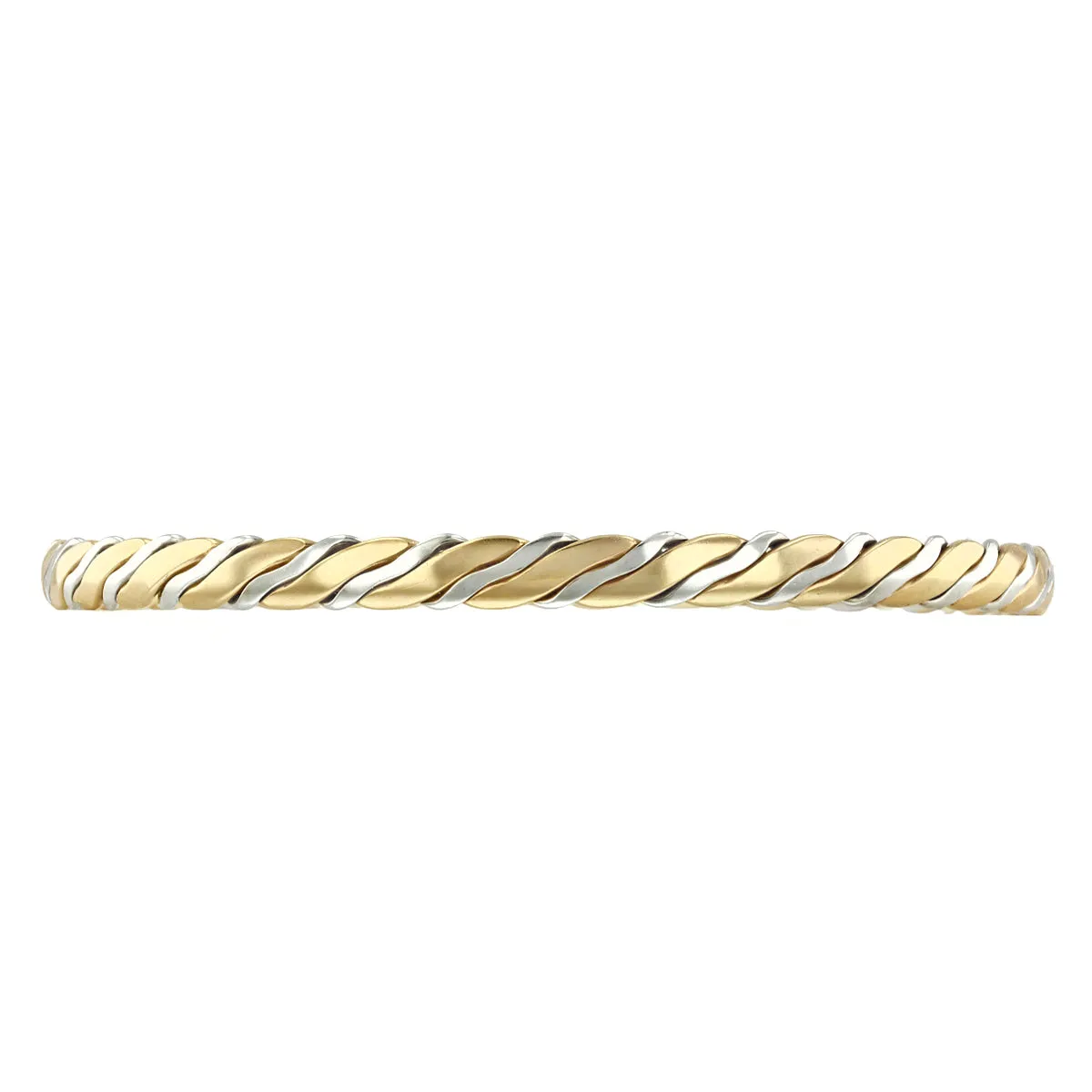 Bi-Metal Twisted Bangle | Pre-Loved | 9K Solid Gold