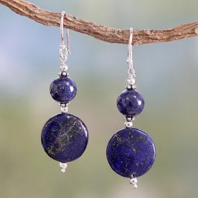 Bihar Moons Lapis Lazuli Beaded Earrings