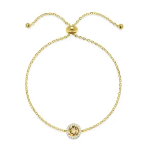 Birthstone & Diamond Bracelet- November Citrine