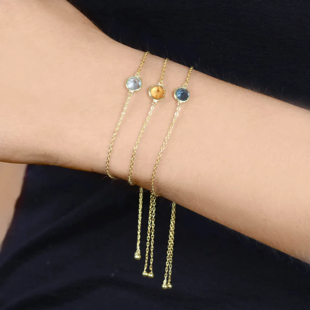 Birthstone Solitaire Bracelet- November Citrine