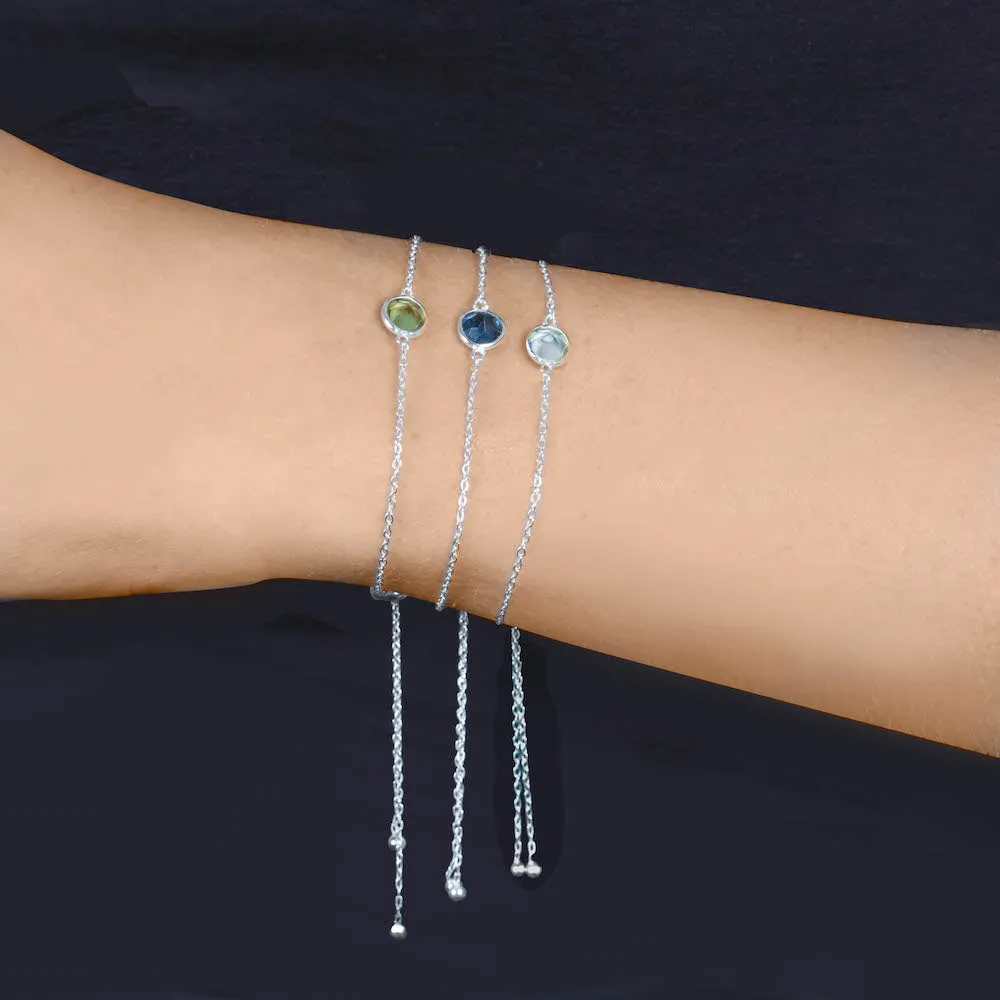 Birthstone Solitaire Bracelet- November Citrine