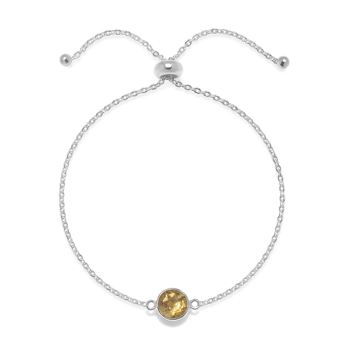 Birthstone Solitaire Bracelet- November Citrine