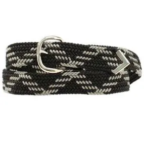 Black and Grey Nylon Braided Belt