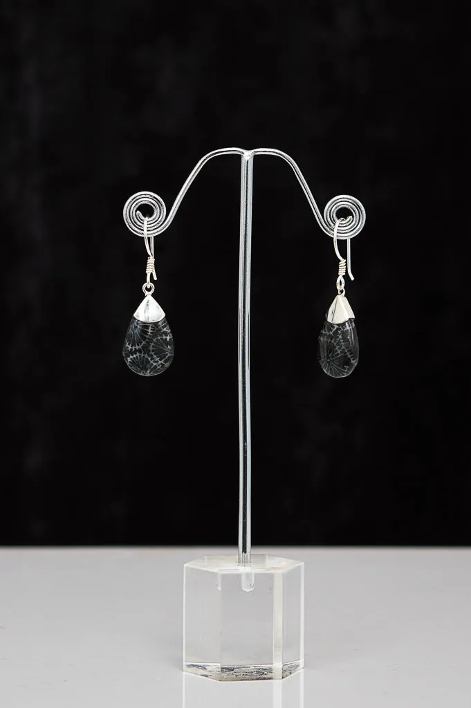 Black Coral Earrings - 619