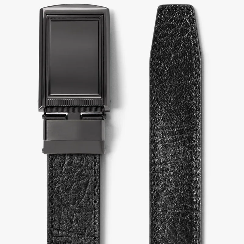 Black Full Grain Leather Belt (Custom - Back Sq)