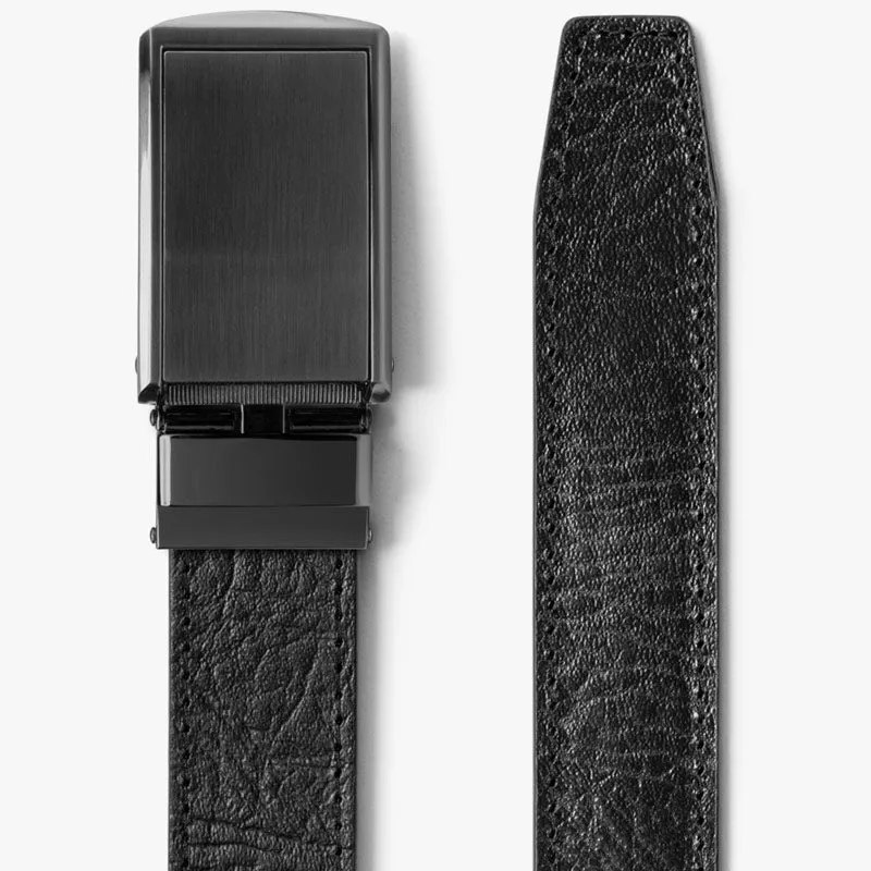 Black Full Grain Leather Belt (Custom - Back Sq)