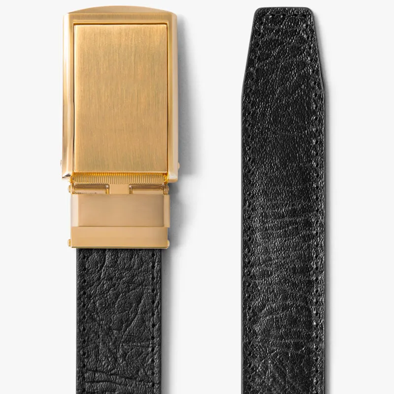 Black Full Grain Leather Belt (Custom - Back Sq)