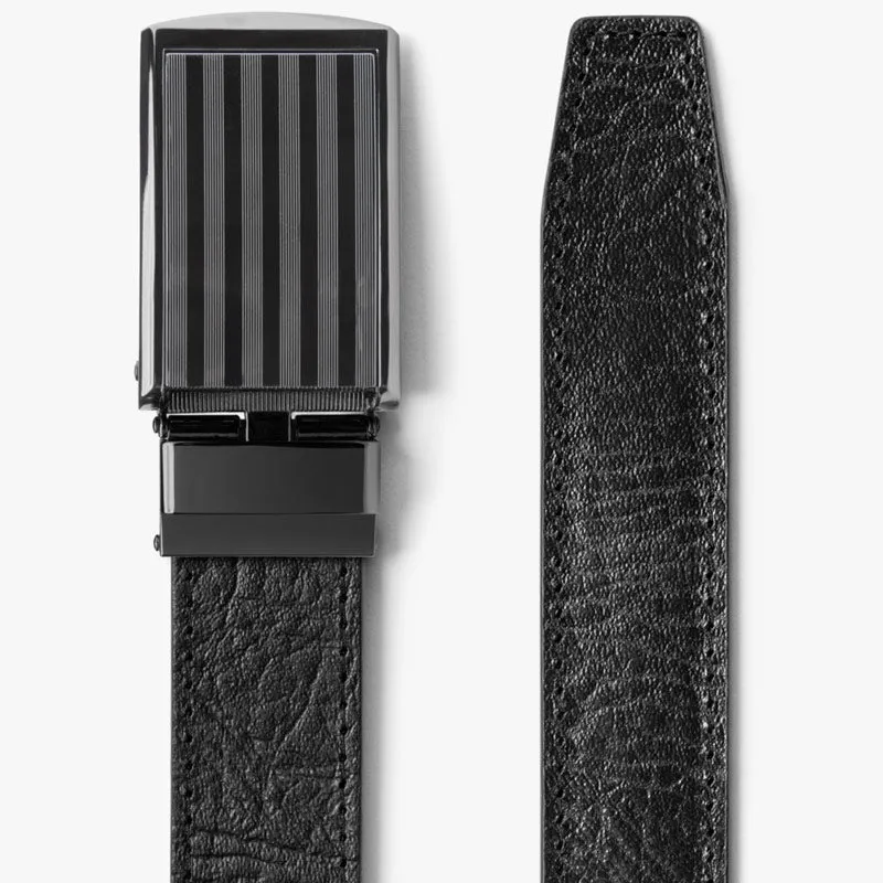 Black Full Grain Leather Belt (Custom - Back Sq)