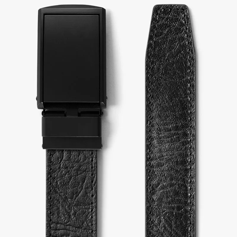 Black Full Grain Leather Belt (Custom - Back Sq)