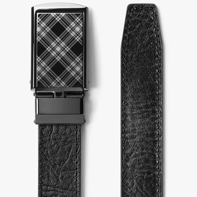 Black Full Grain Leather Belt (Custom - Back Sq)