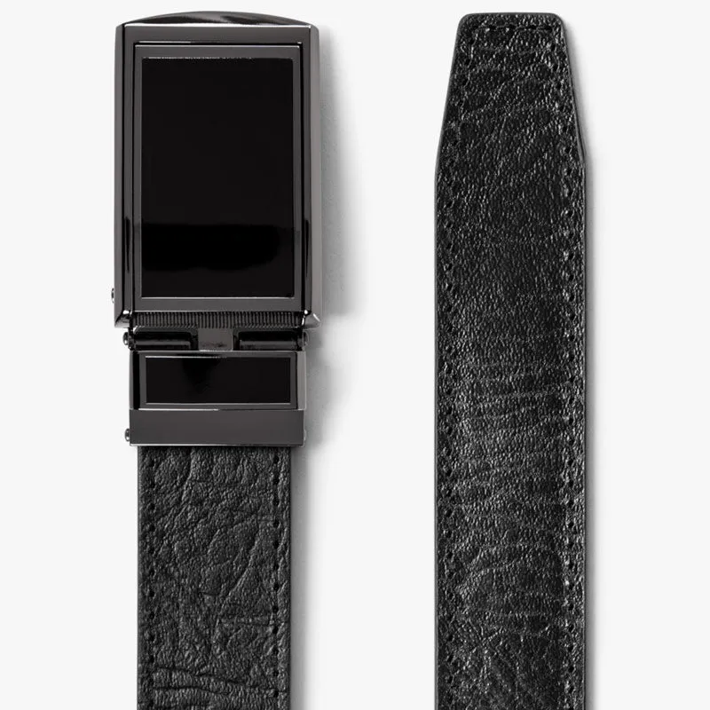 Black Full Grain Leather Belt (Custom - Back Sq)