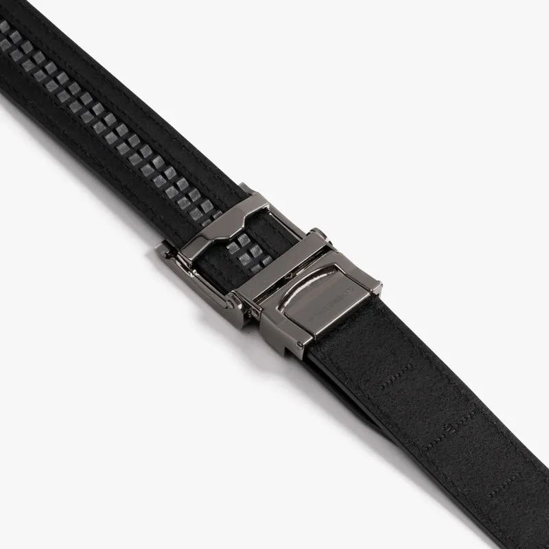 Black Full Grain Leather Belt (Custom - Back Sq)