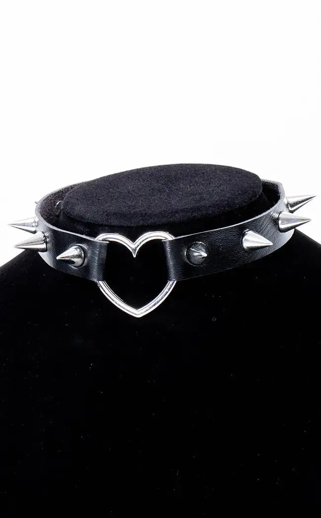 Black Heart Spike Choker