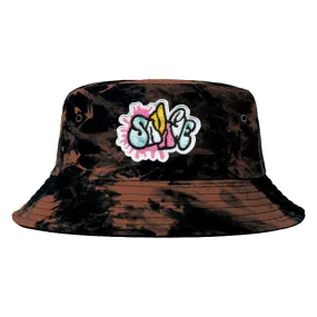 Black Savage Patch Bleached Bucket Hat