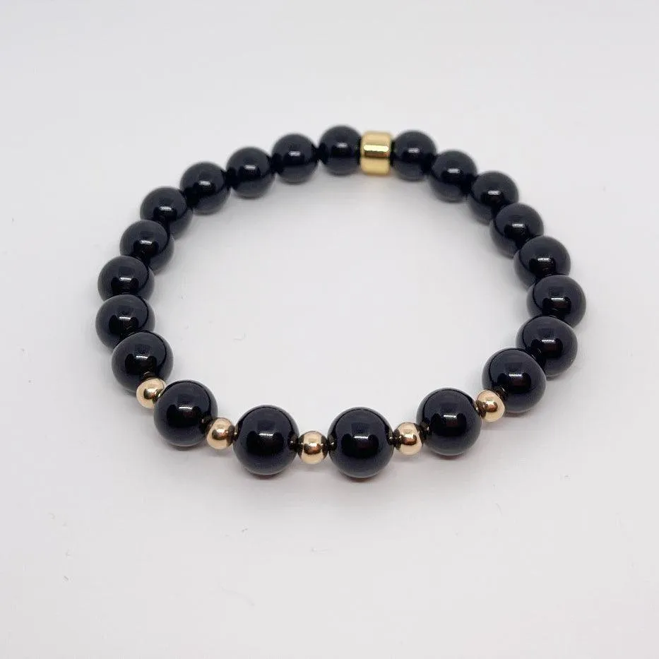 Black Tourmaline Gemstone Bracelet 8mm