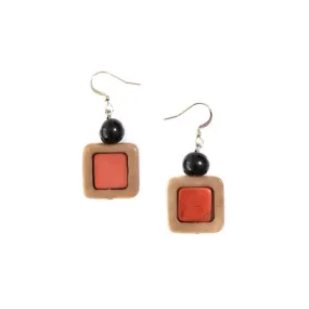 Blooming Days: Tagua Earrings-Paulette Coral/Black