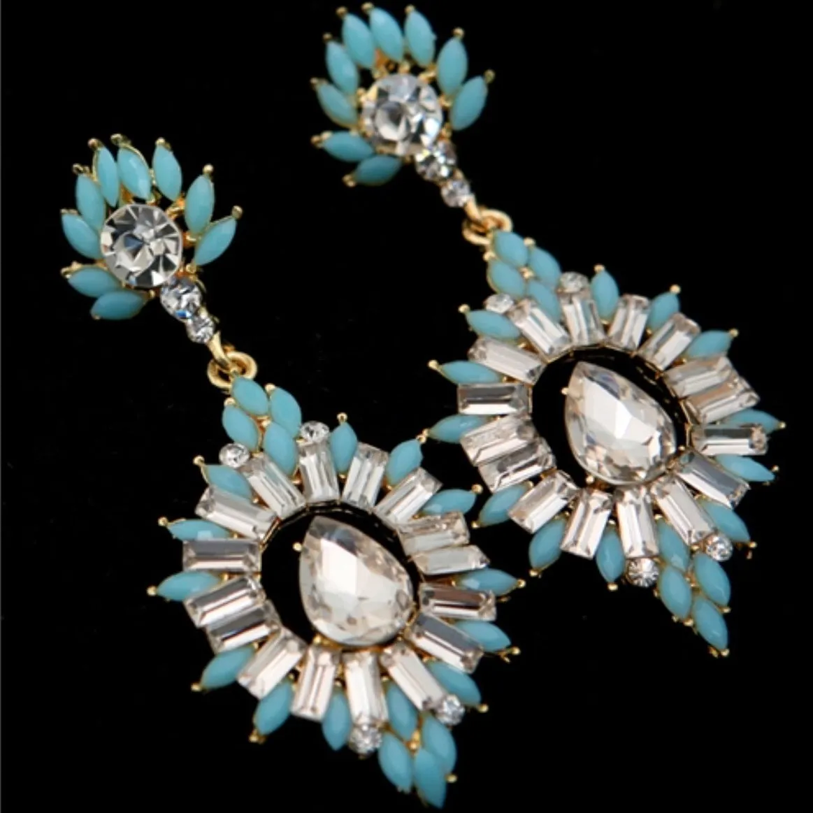 Blue coral earrings