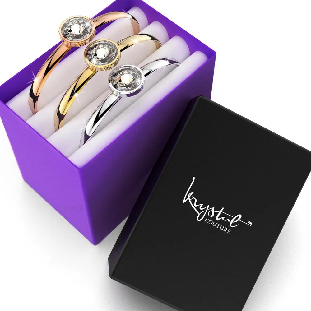 Boxed 3pc Blair Bangle Set Embellished with SWAROVSKI Crystals