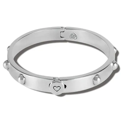 Brighton | Pretty Tough Groove Hinged Bangle Bracelet in Silver Tone