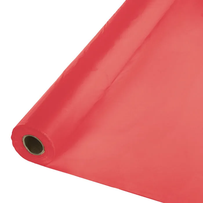 Bulk Coral Plastic Banquet Table Roll 100 ft x 40 inch