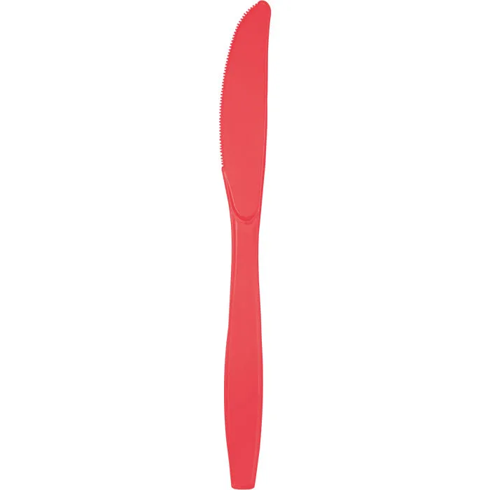 Bulk Coral Plastic Knives (288 per Case)