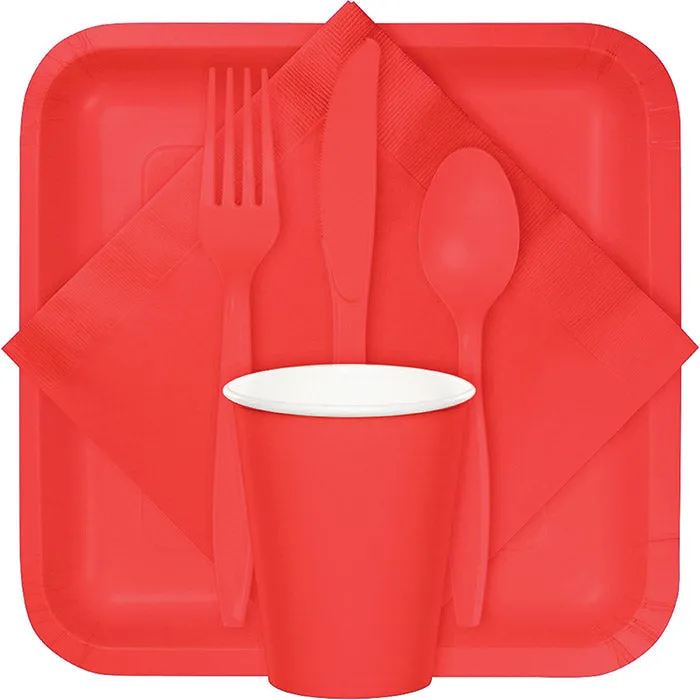 Bulk Coral Red Plastic Spoons (288 per Case)