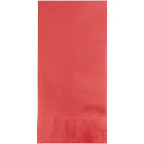 Bulk Pack of 100 Coral Dinner Napkins 2Ply 1/8Fld