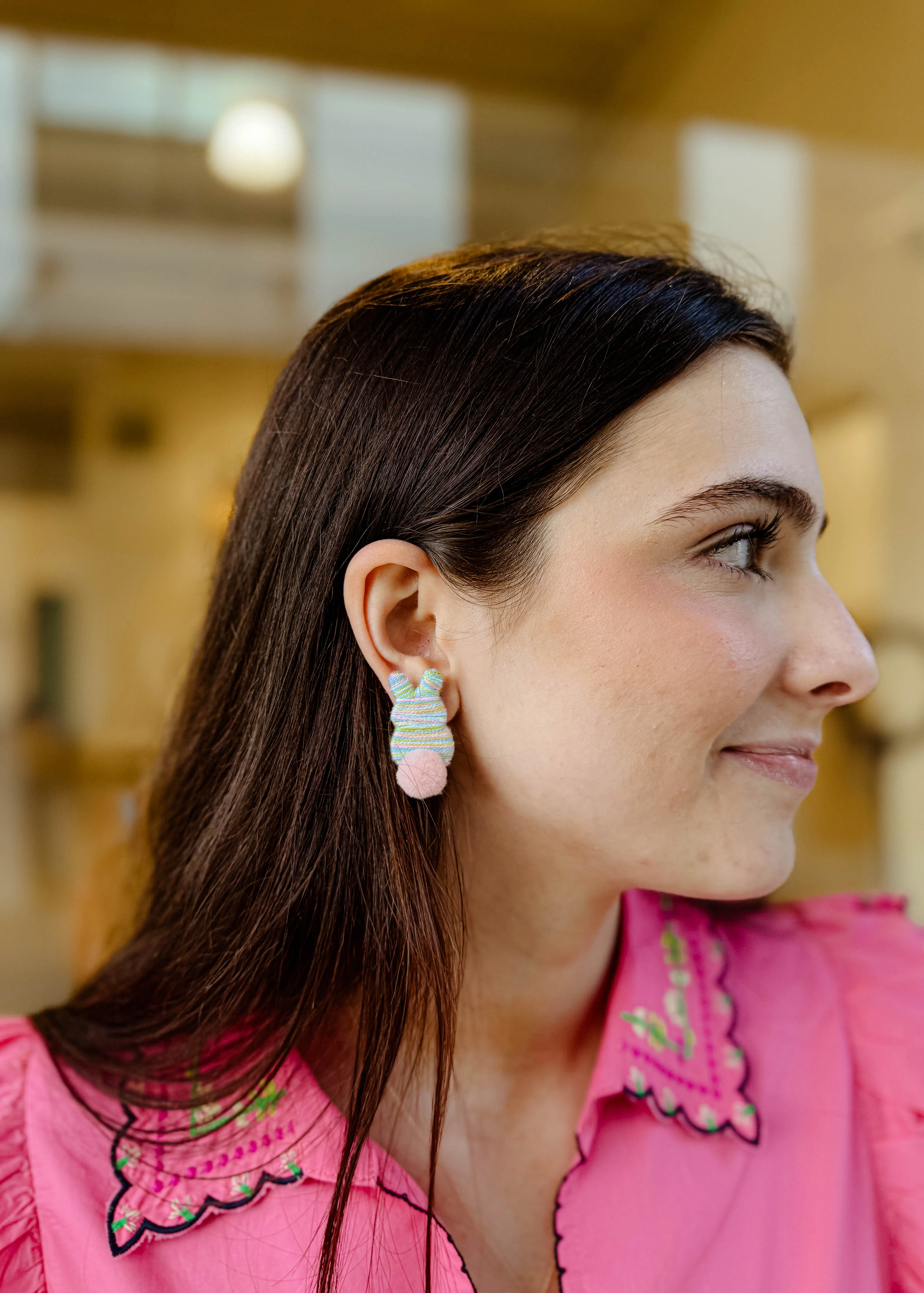 Bunny Pom Pom Earrings