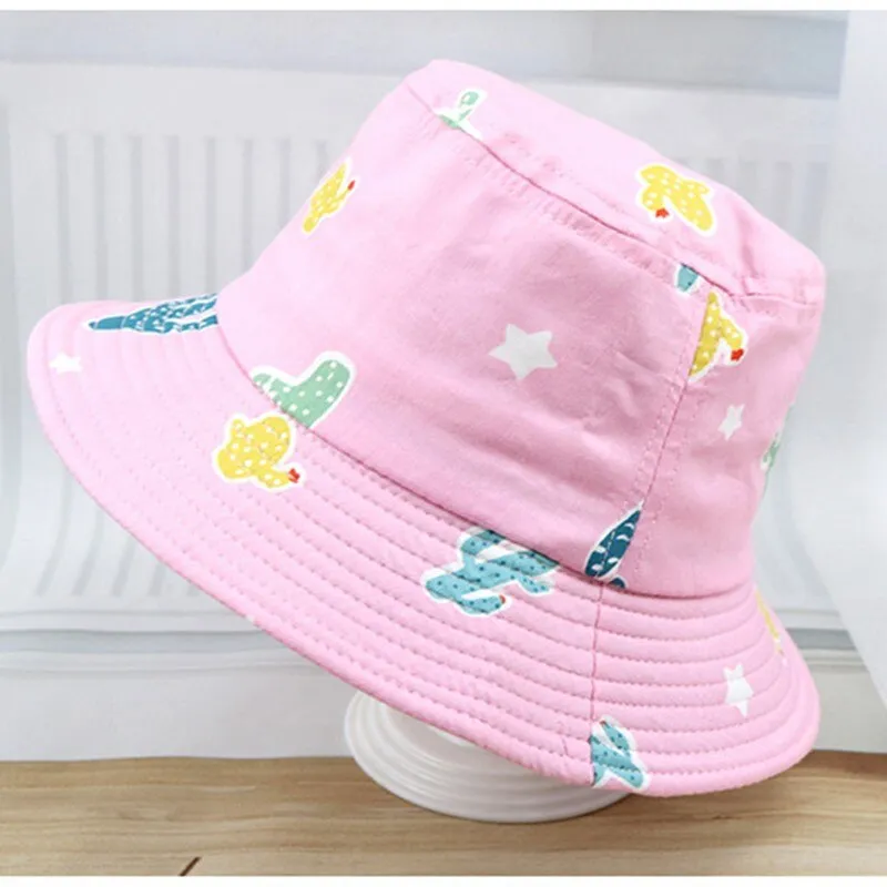 Cartoon Baby Panama Beach Sun Hat Summer Children Girl Bucket Cap Kids Fruit Print Outdoor Hats Toddler Girls Fisherman Visor