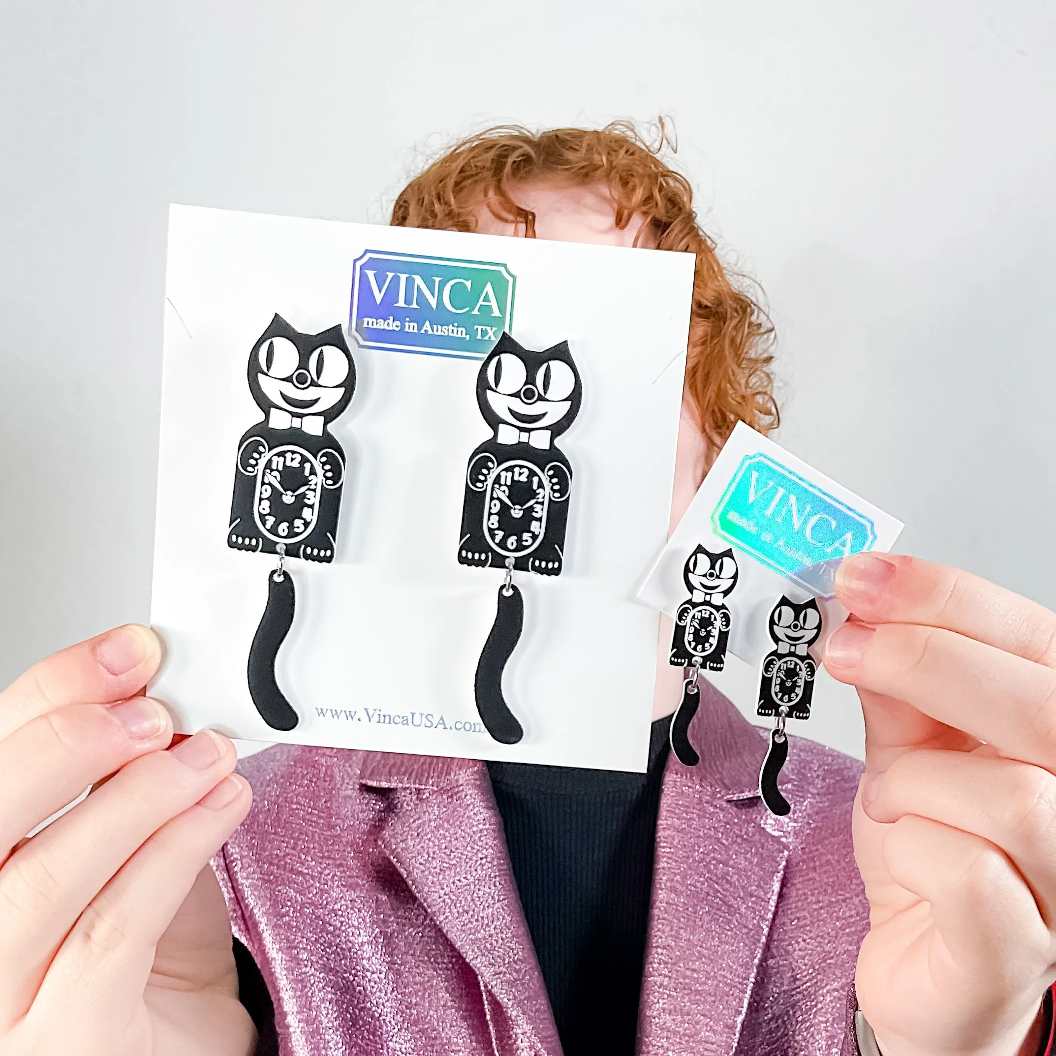 Cat CLAW-K Earrings Officially Licensed Kit-Cat Klock ® (regular sized) by Vinca USA