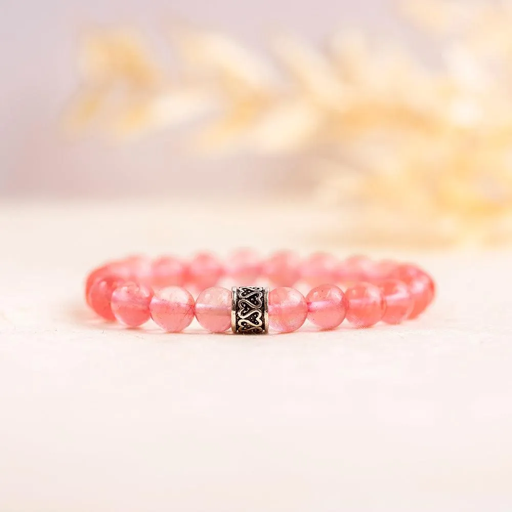 Cherry Quartz Gemstone Bracelet - Delara Collection