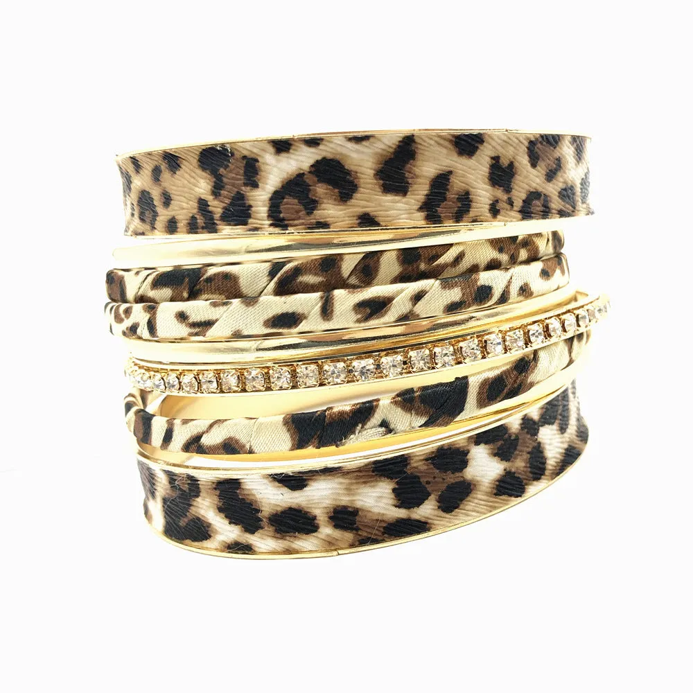 Chic Multi-layer Leopard Print Bracelet - Vienna Verve Collection