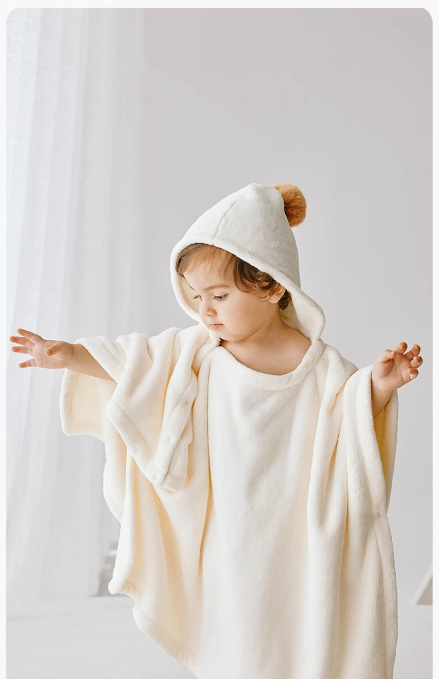 Children's Beige Coral Velvet Bath Towel