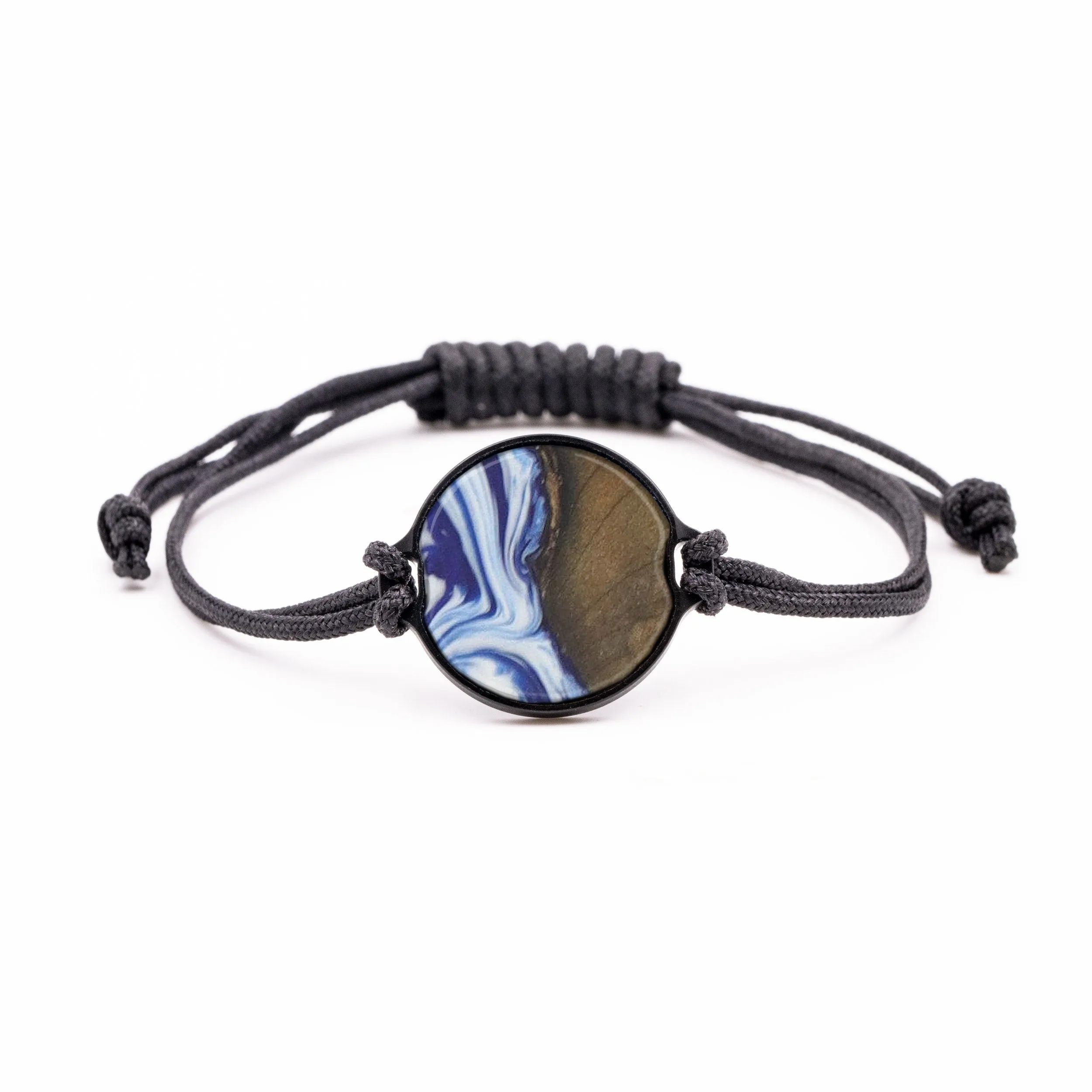 Circle Wood Resin Bracelet - Fleda (Dark Blue, 583350)