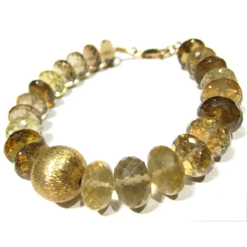 Citrine Bracelet with Gold Plate Lobster Claw Clasp