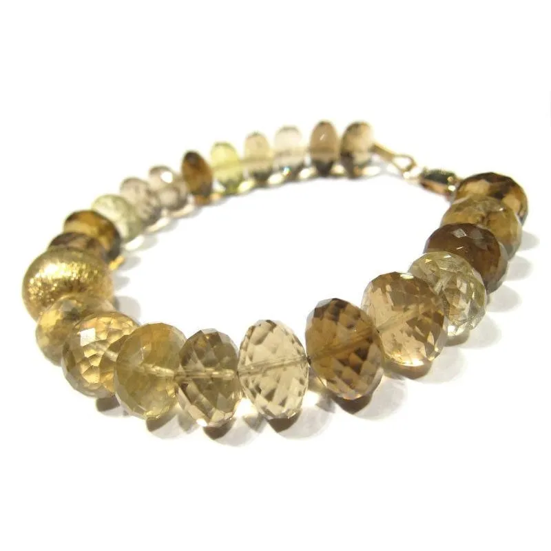 Citrine Bracelet with Gold Plate Lobster Claw Clasp