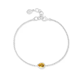 Citrine Pear Chain Bracelet