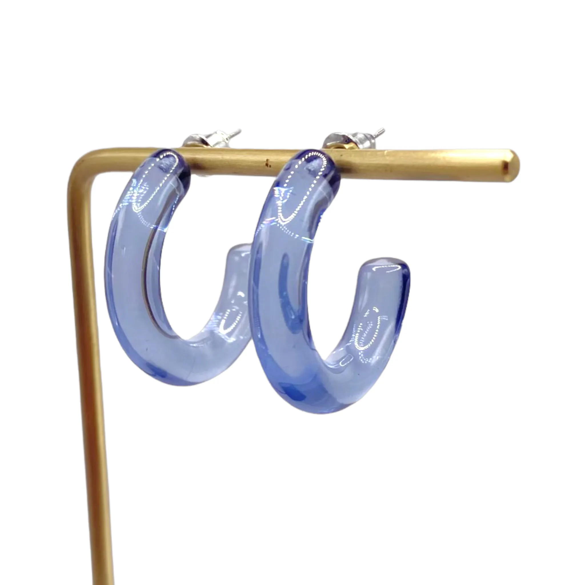 Clear Lucite Hoop Earrings