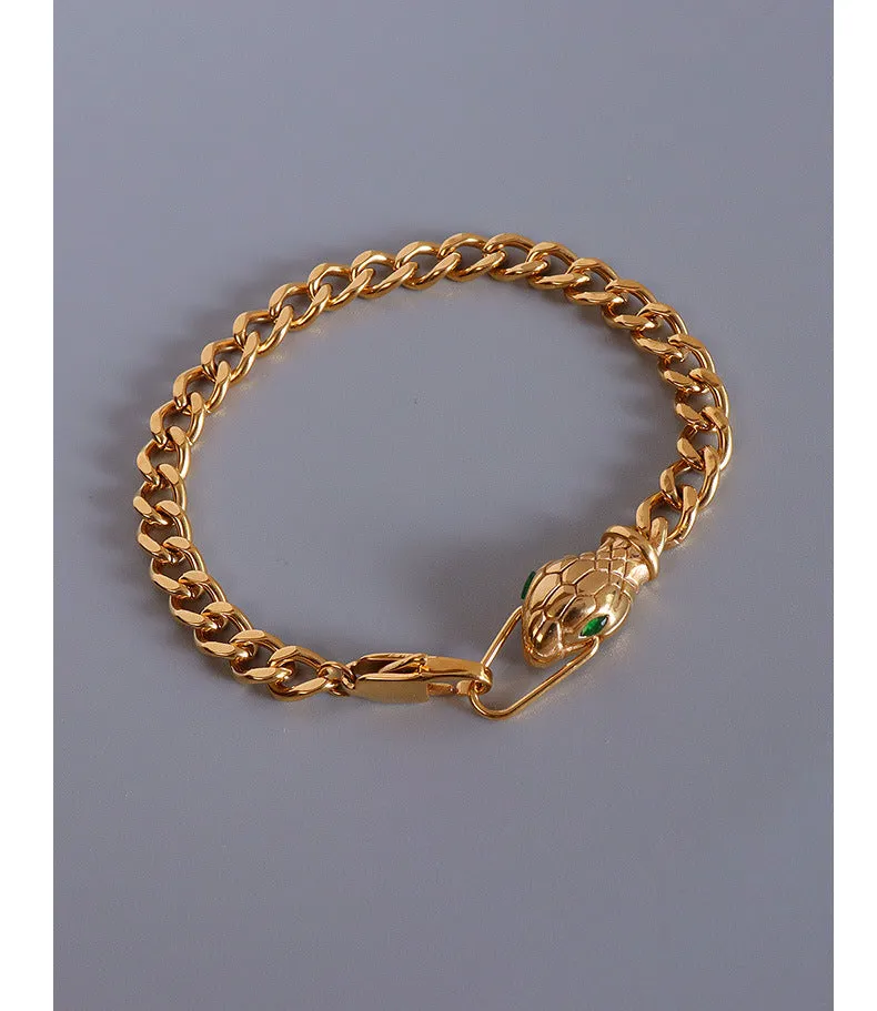 Cold Wind Serpent Bracelet with Emerald Zircon Eyes - Couple's Edition