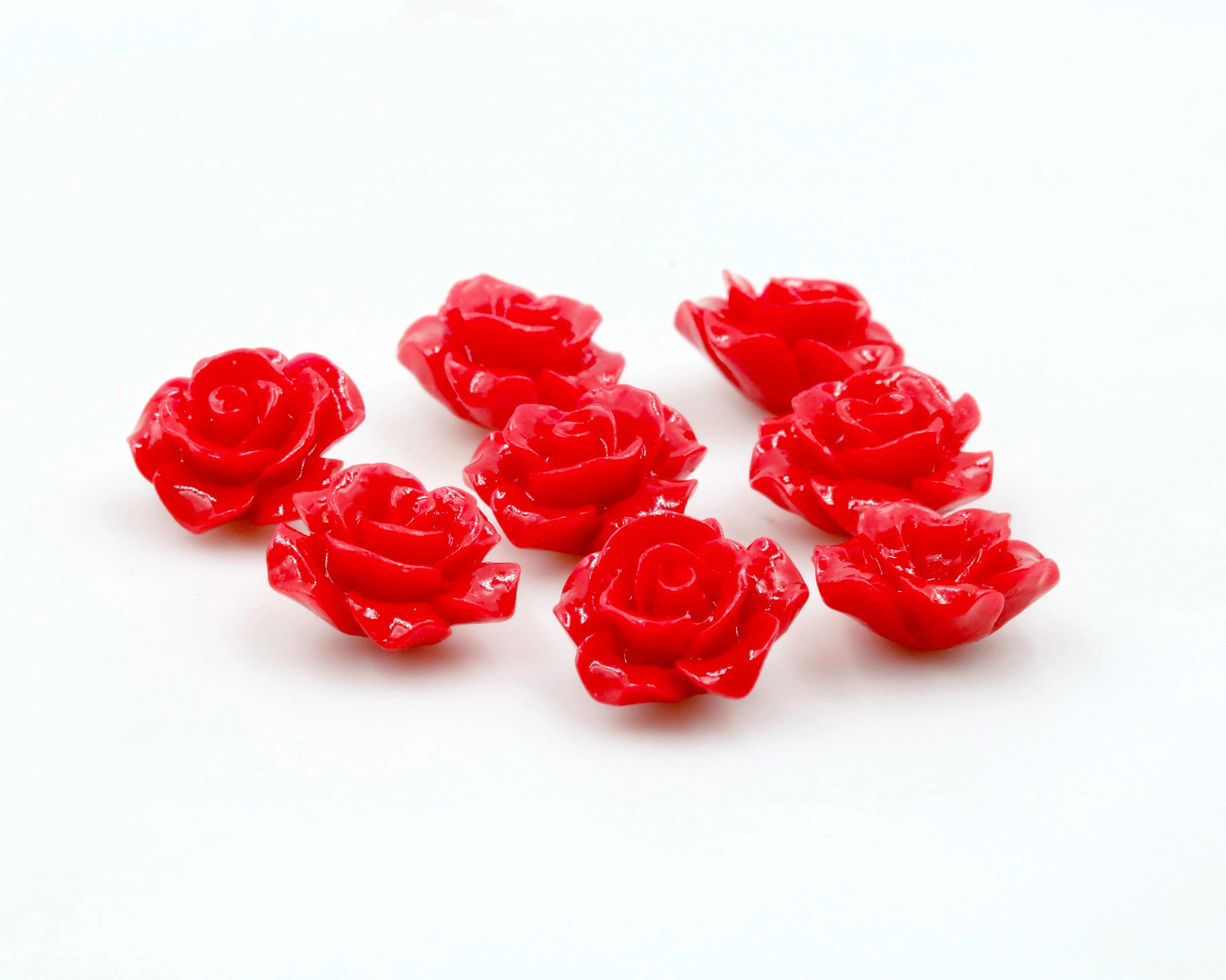 Composite Coral Flower Beads Coral Beads Half Drilled Bead Red Flower Gemstone Pink Flower Resin Coral Flower Gem DIY Jewelry 12mm SKU: 115688