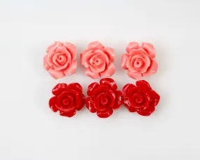 Composite Coral Flower Beads Coral Beads Half Drilled Bead Red Flower Gemstone Pink Flower Resin Coral Flower Gem DIY Jewelry 12mm SKU: 115688