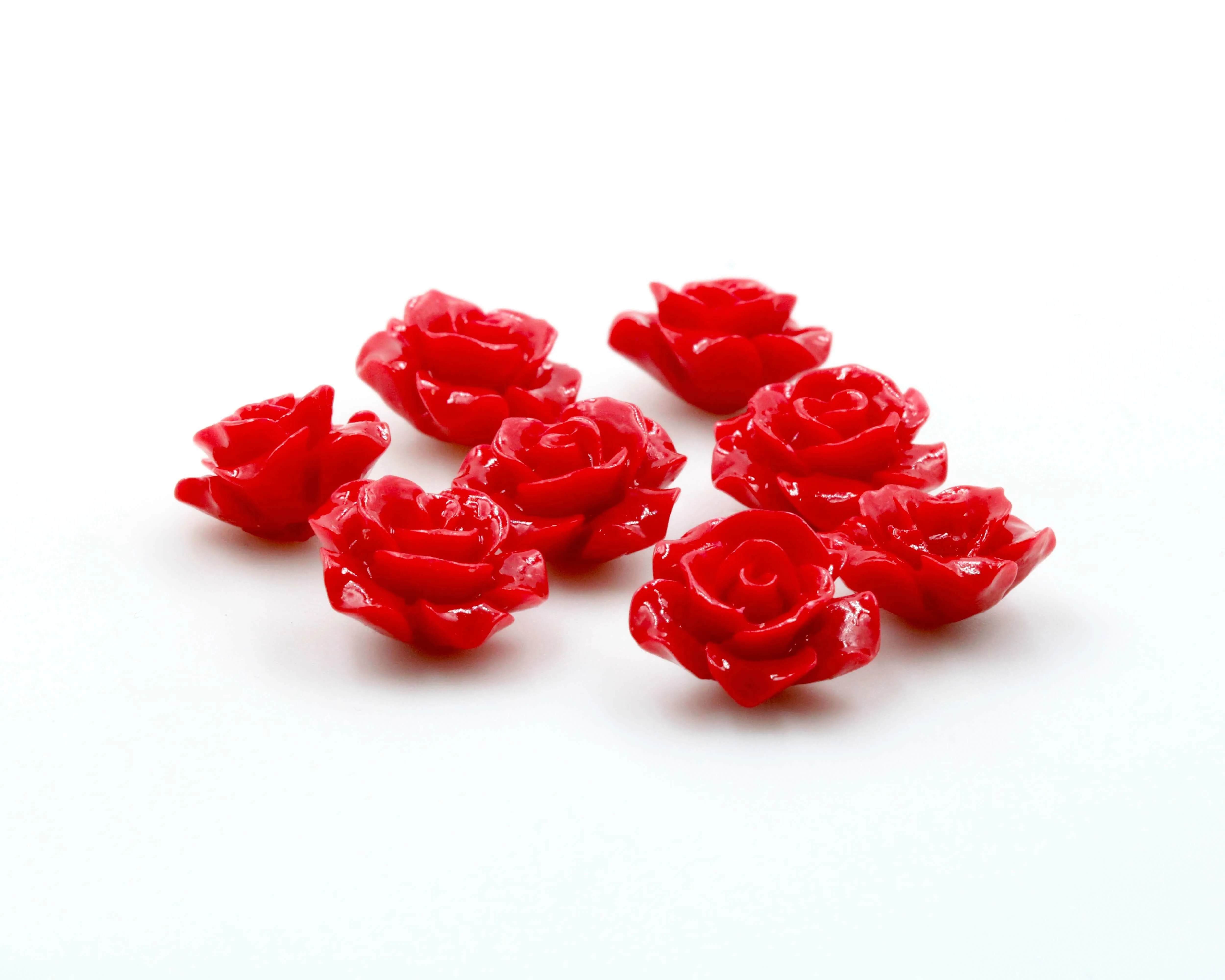 Composite Coral Flower Beads Coral Beads Half Drilled Bead Red Flower Gemstone Pink Flower Resin Coral Flower Gem DIY Jewelry 12mm SKU: 115688